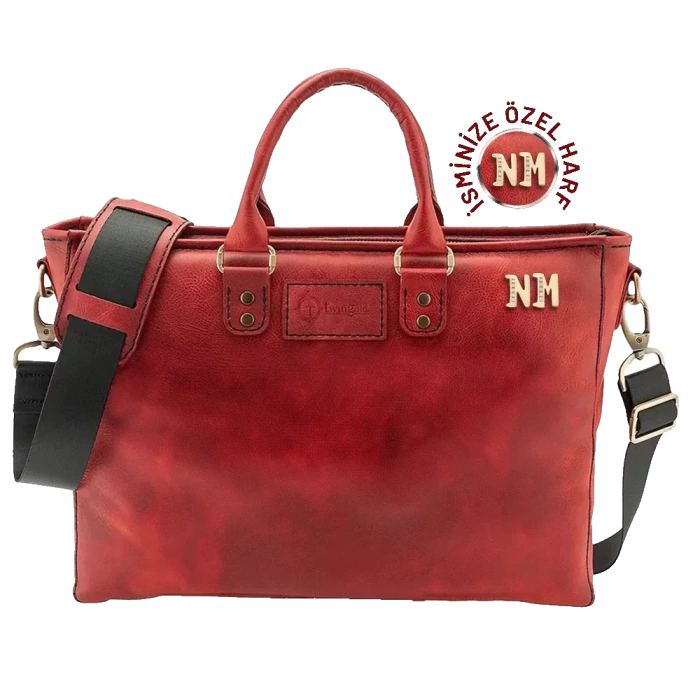 İsme Özel Günlük Kullanım El Omuz Evrak Laptop Çantası - %100 Deri - AC09004