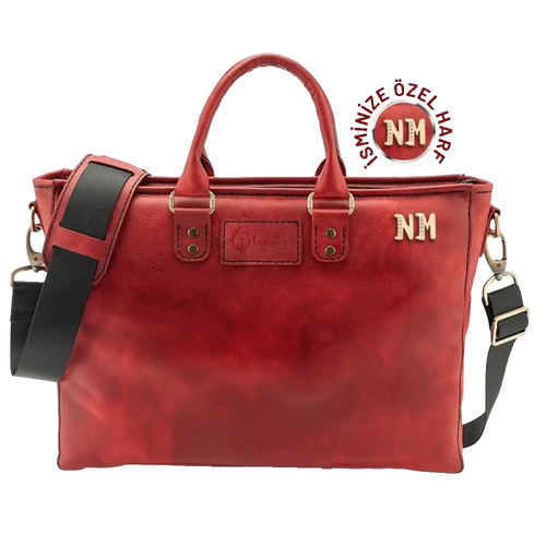 İsme Özel Günlük Kullanım El Omuz Evrak Laptop Çantası - %100 Deri - AC09004